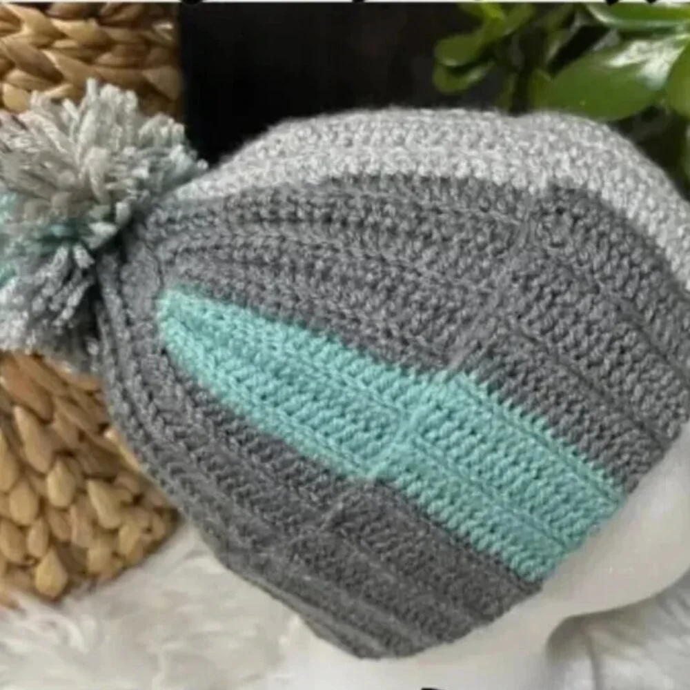 Handmade Knitted Hat Knit Beanie with Pom Gift for Christmas Hats Unisex